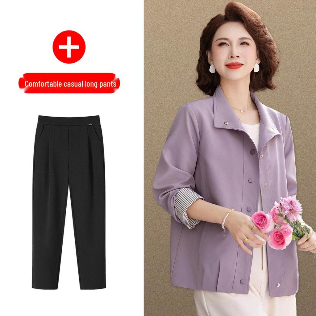 Elegant Spring Jacket 2026: New Style Lightweight Short for Middle-Aged Women