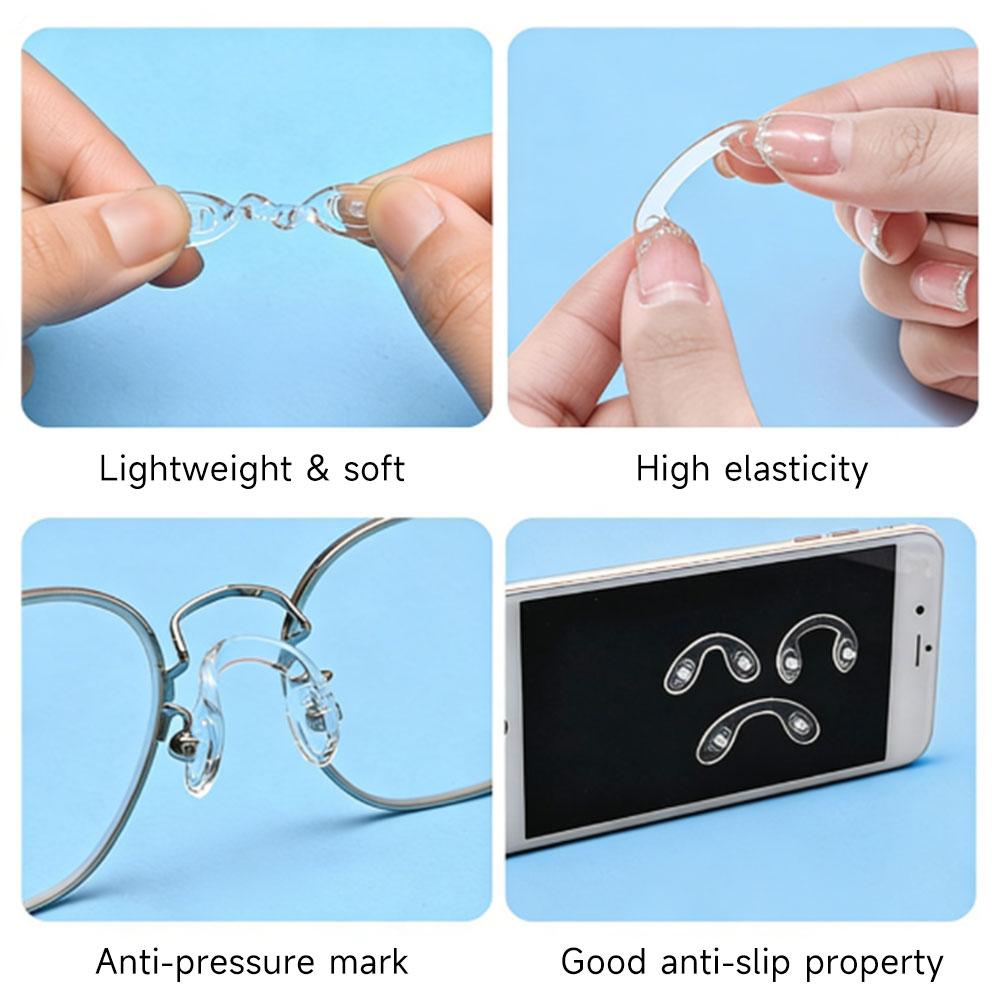 1/3/5Pcs Comfort Non Slip U Shaped Silicone Eyeglass Nose Pads Breathable Anti Skid Glasses Repair Kit For Sports & Daily Wear