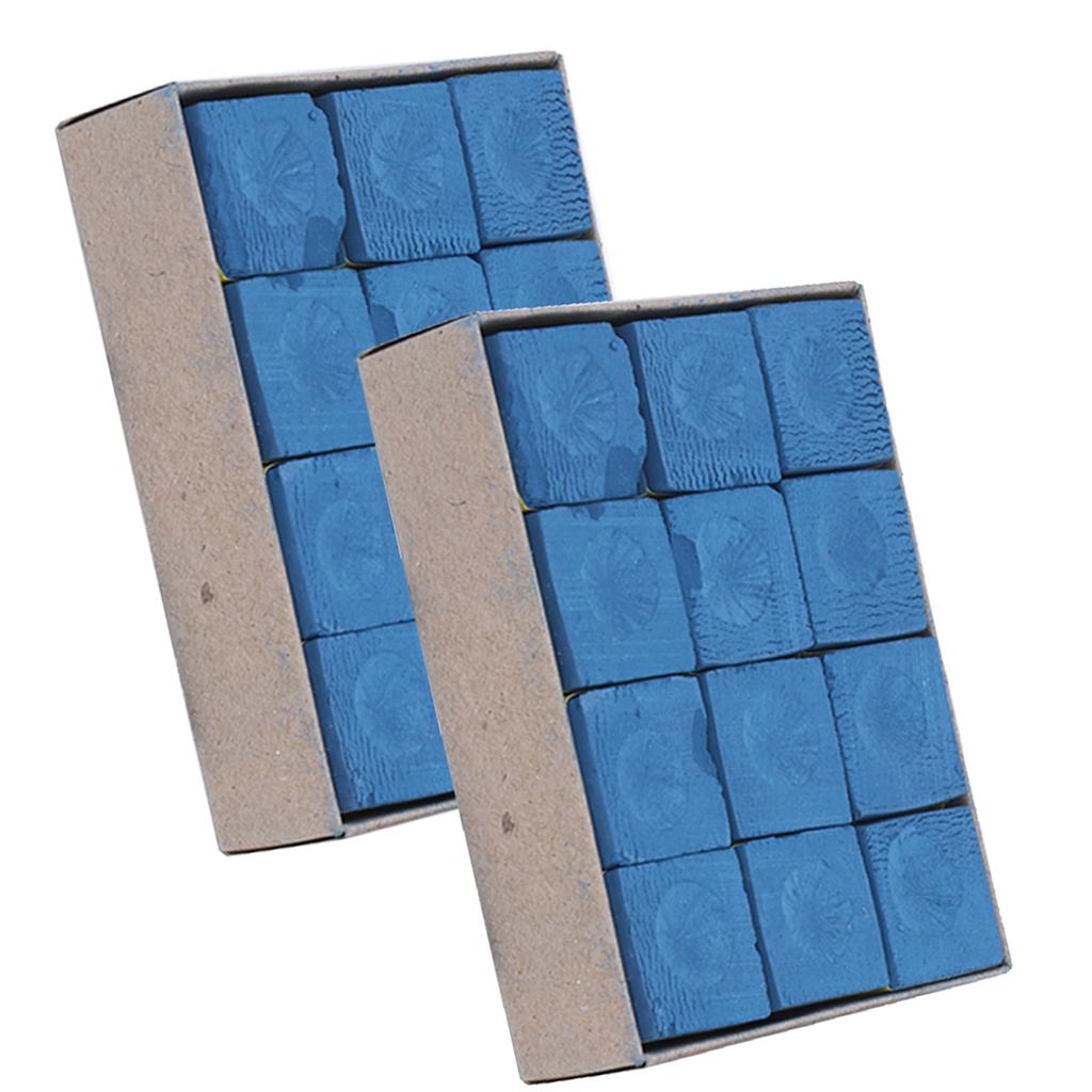 24pcs NoSlip Cue Tip Chalk Billiard Pool Cue Dry Chalk Accessory Cue Stick Chalks(Blue )