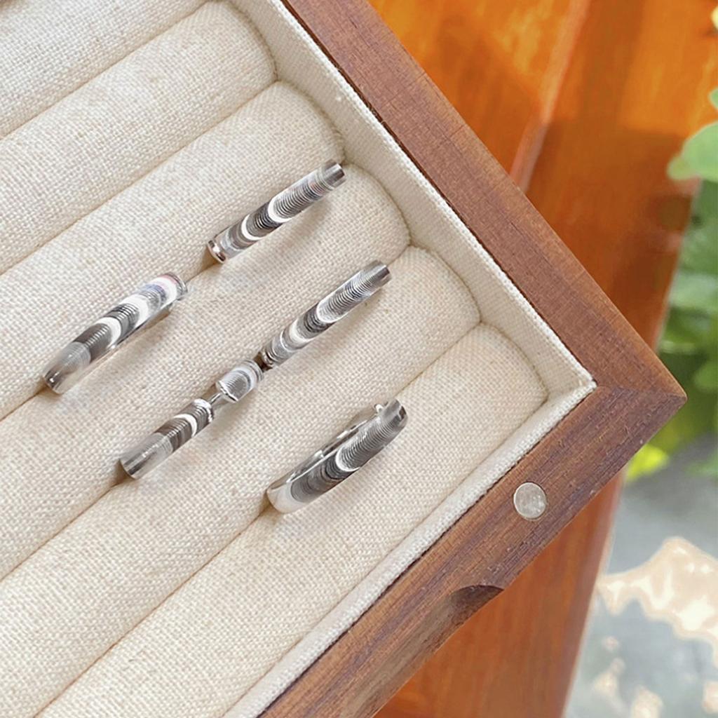 Elegant Ripple Effect Cat Eye Rings Versatile Cats Eye Ripple Stainless Steel Rings for Dates and Casual Events