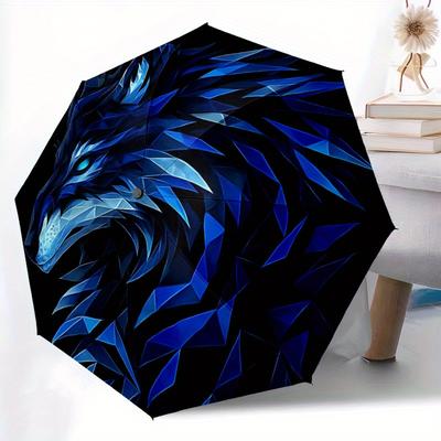1pc Wolf Head Automatic Open/close Folding Umbrella, Compact Portable Travel Umbrella,Durable Construction Yy250814180