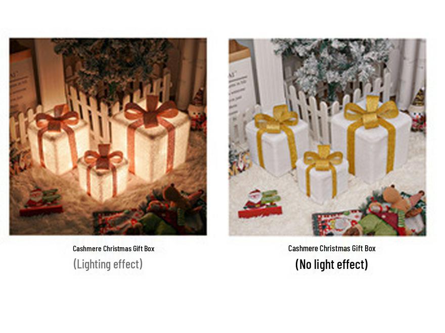 Christmas Gift Box Set: 3-Piece String Lights with Ornaments for Room Decor