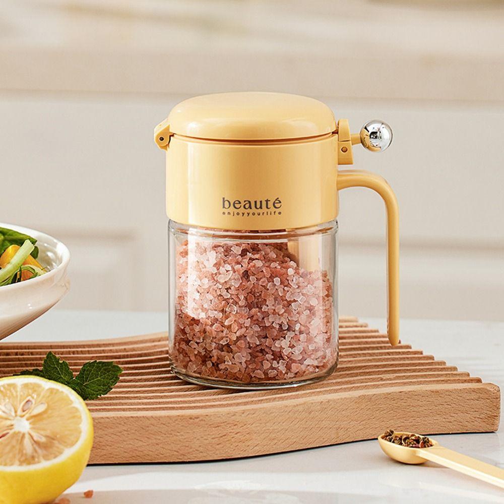Large Capacity Sealed Seasoning Jar Push Type Salt Seasoning Box Sugar and Salt Container  for Home