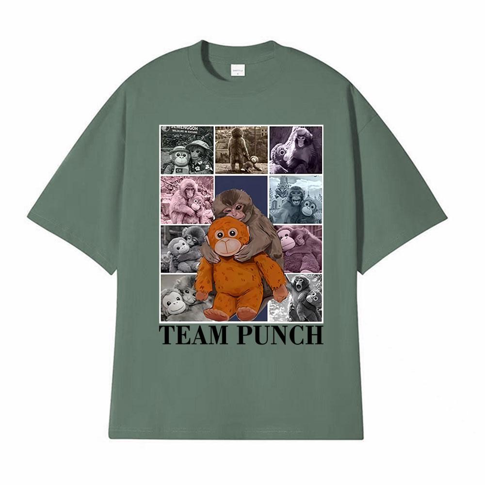

Baby Cute Monkey Punch Graphic Funny T Shirts Unisex Harajuku Summer Short Sleeve T Shirt Men Cotton Crewneck Tshirt Streetwear 4XL