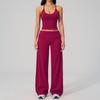 European & American Spaghetti Strap Sports Set: Cropped Top with Beautiful Back Design - Versatile Yoga Wear 5558