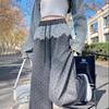 Lace Patchwork Polka Dot Wide-Leg Pants for Women - 2025 Spring/Autumn Casual Loose Straight Floor-Length Design