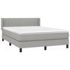 3129865 vidaXL Lit à sommier tapissier avec matelas Gris clair 140x190cm Tissu