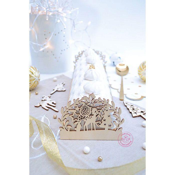 2 Wooden Christmas Log Toppers