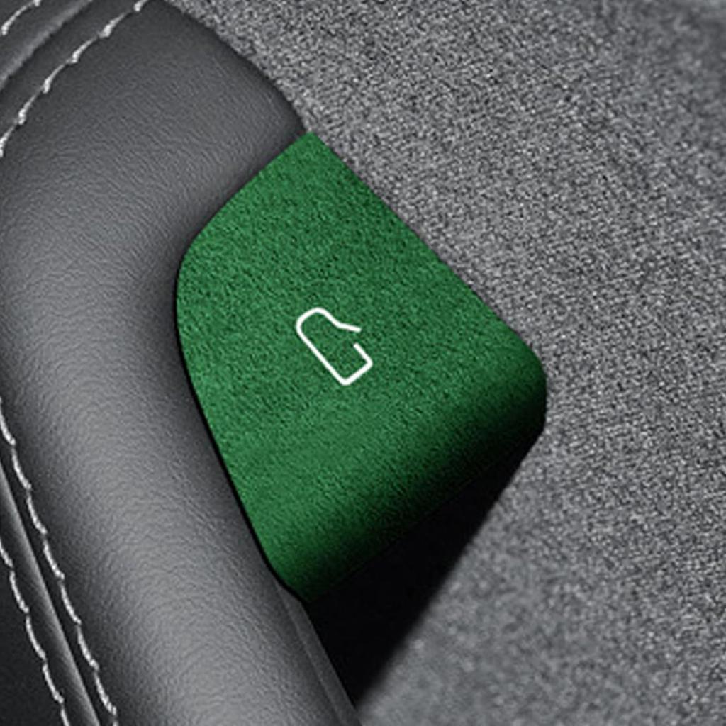 4PCS Door Open Button Stickers Compatible with Tesla Model 3 Highland Model Y Juniper 2024 2025 Suede Sticker Wrap Decor Interior Accessories Door
