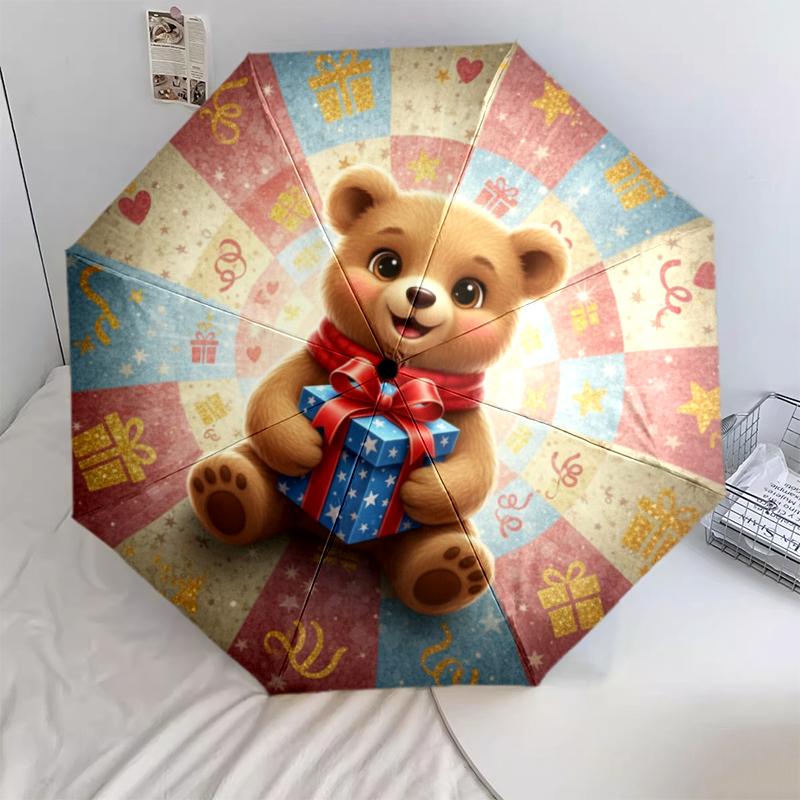 

1 шт. Автоматична складана парасолька - Мультяшний візерунок, Портативна та складана конструкція з 8 спицями, Різдвяні подарунки на День народження