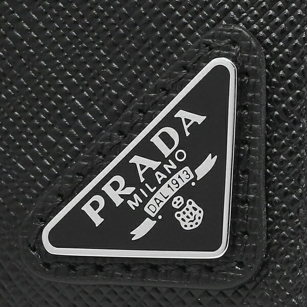 Geantă pentru carduri și monede cu logo triunghiular Saffiano, neagră, 2MC067 QHH F0002 [Prada] Bărbați [Articol]