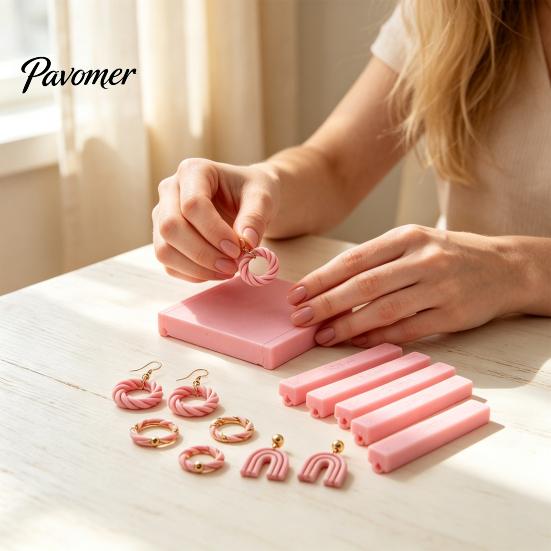 Professional Clay Jewelry Equipment Polymer Bead Roller & Snake Maker Tool, 6 Sizes Earring Craft Kits Strip Hoop for DIY Making Accessories