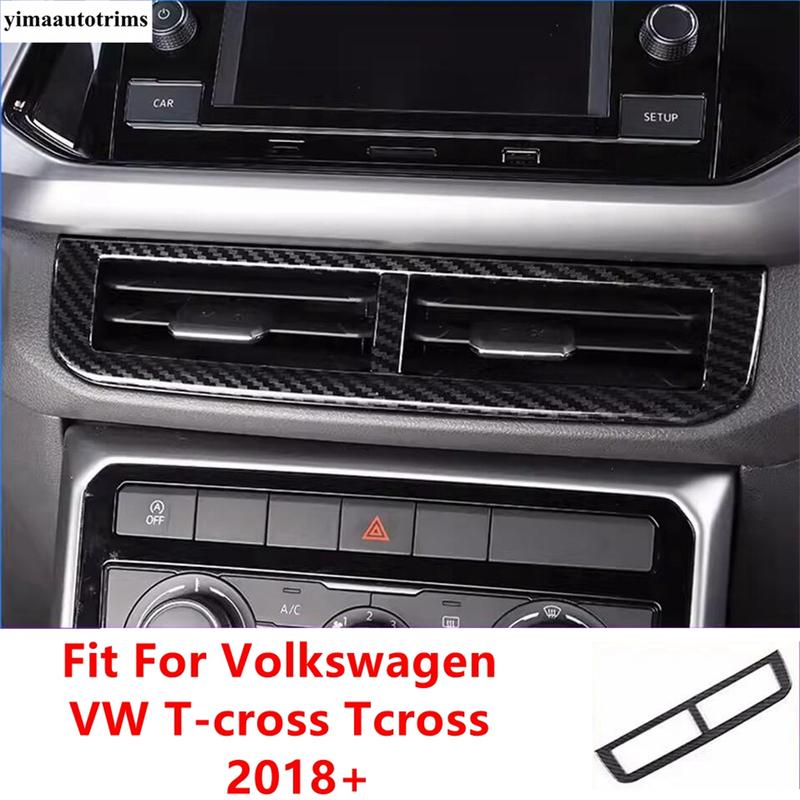 Central Control Middle Air AC Vent Outlet Frame Decoration Trim Cover Accessories For Volkswagen VW T-cross Tcross 2018 -