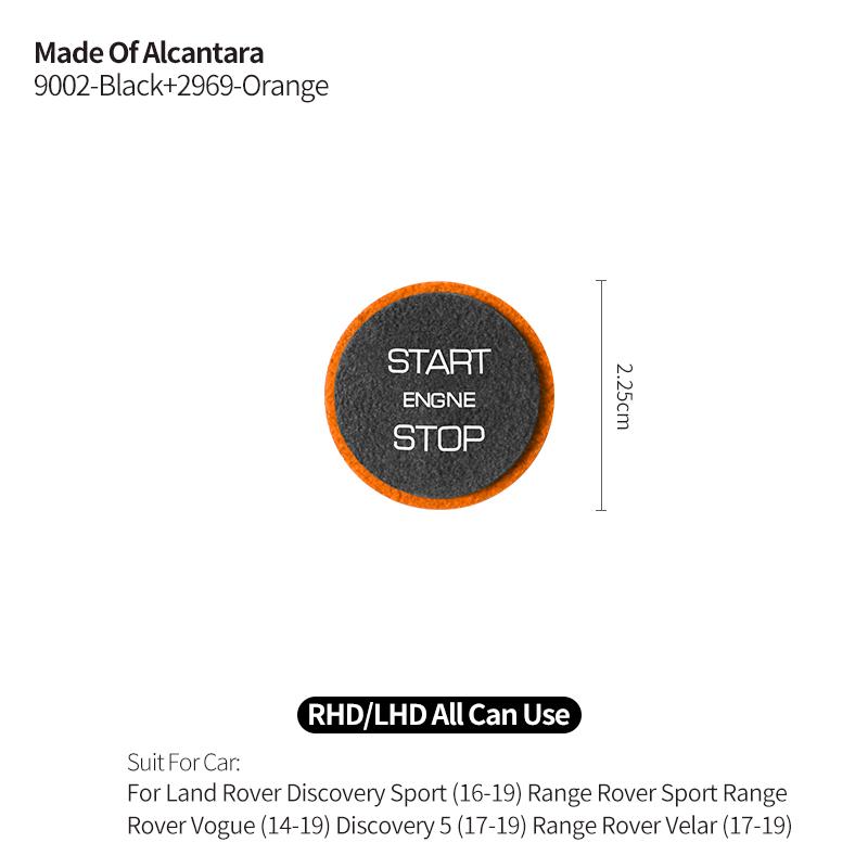 

Made of Alcantara For Land Rover Discovery Sport (2016-2019) Engine Start Button Trim Sticker Car Interior Tuning Accessories