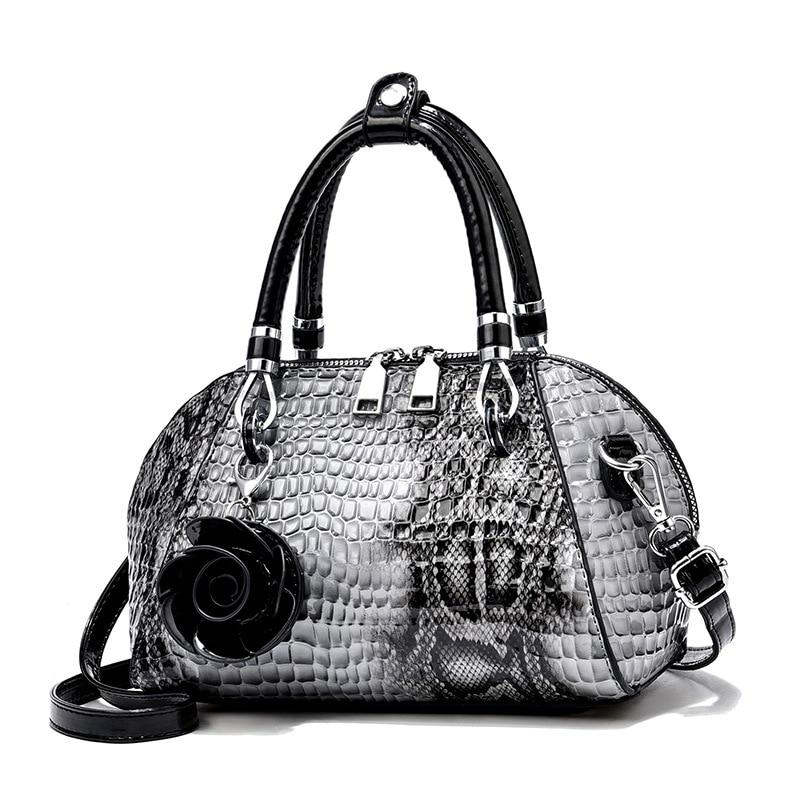 Blumenmode Handtasche Gelb Krokodilmuster Damen Tragetasche Damen Kleine Muschel Schultertaschen KTY