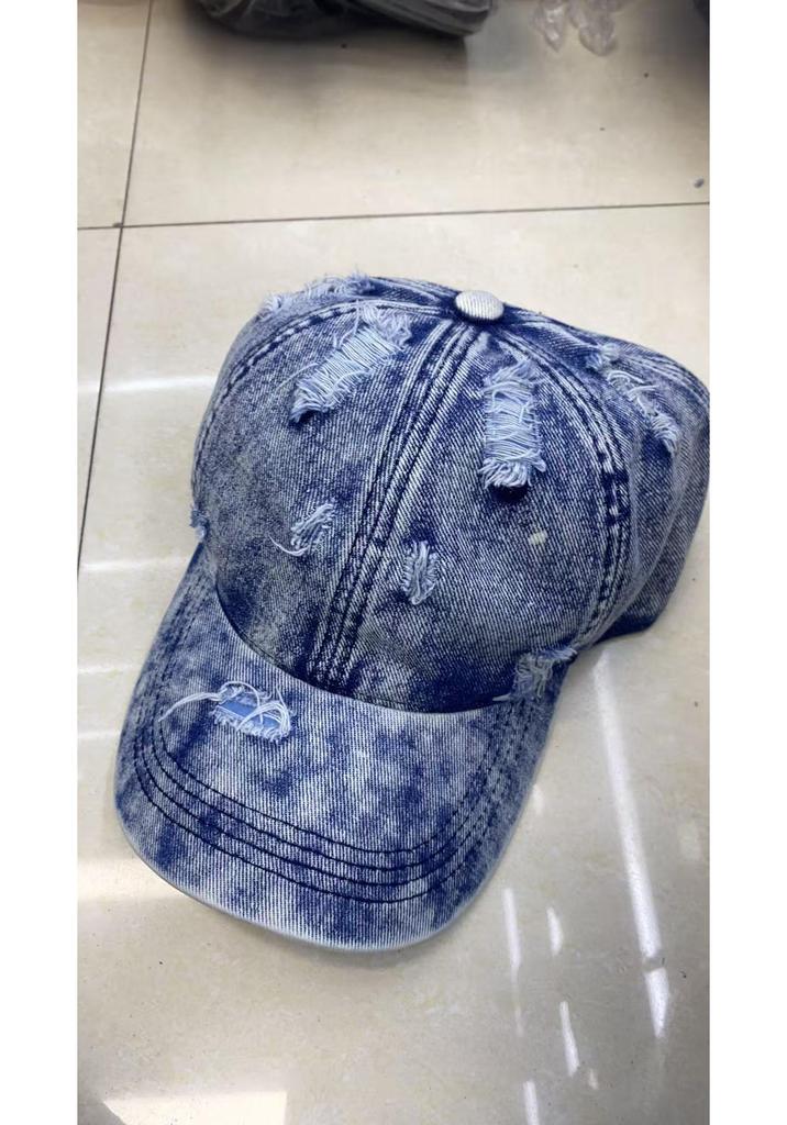Unisex American Retro Distressed Denim Baseball Cap – Spring/Summer 2025