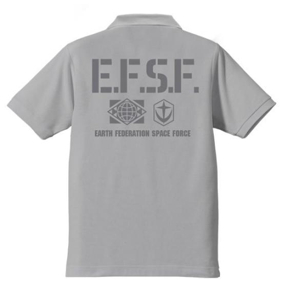 Cospa Mobile Suit Gundam Earth Federation Space Force Polo Shirt OX GRAY L size