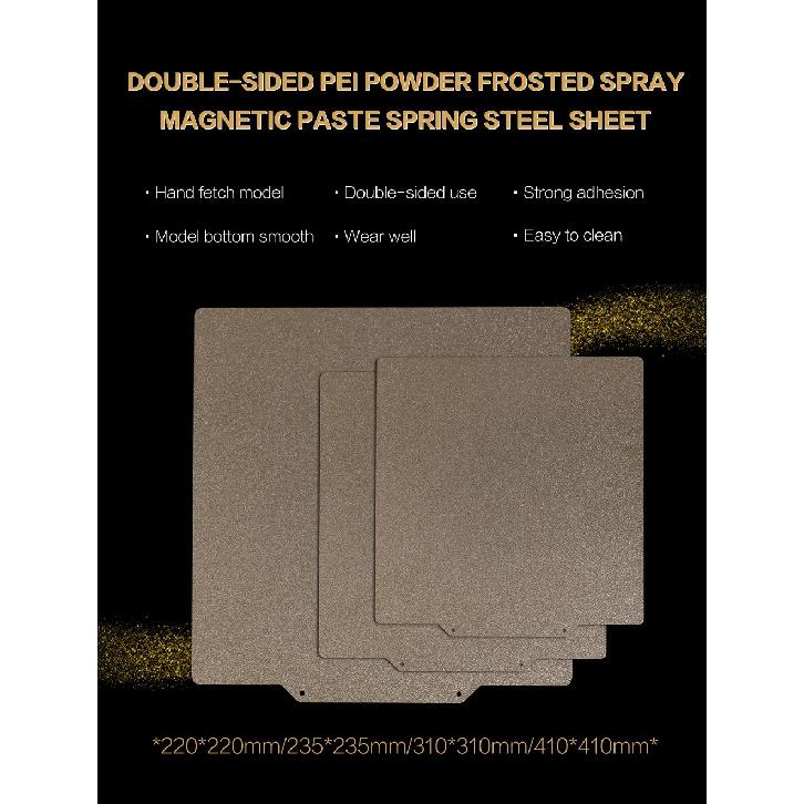 3DSWAY 3D Printer Parts Double Sided Textured PEI Powder Coated Spring Steel Sheet Build Plate Hot Bed 220/235/310/410 Ender 3