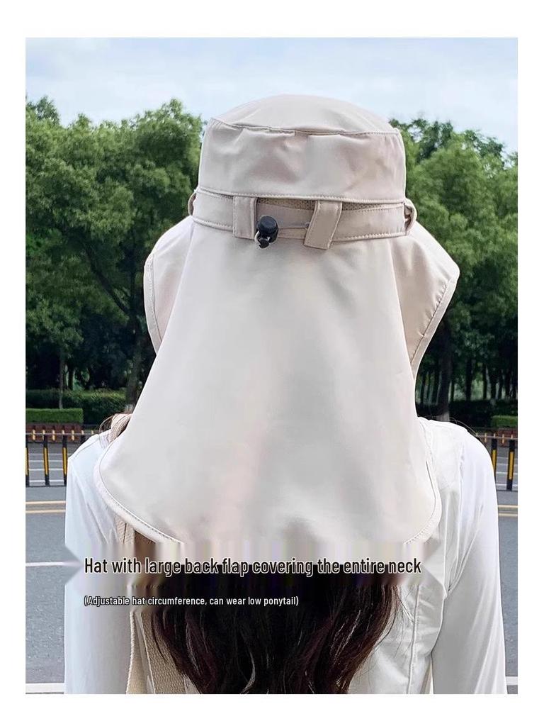 Women's All-in-One Sun Protection Hat with Breathable Face Mask & Neck Guard - UV Shield for Outdoor Summer Activities