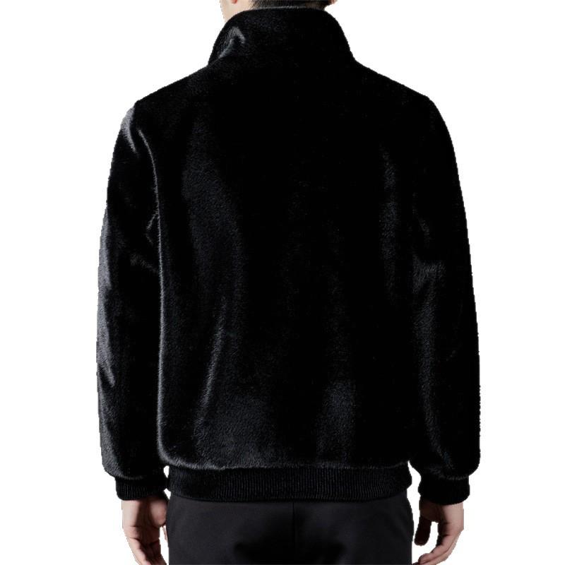 2025 Men's Winter Mink Fur Jacket: Stand Collar, Stylish & Casual Coat for Young and Middle-Aged Men