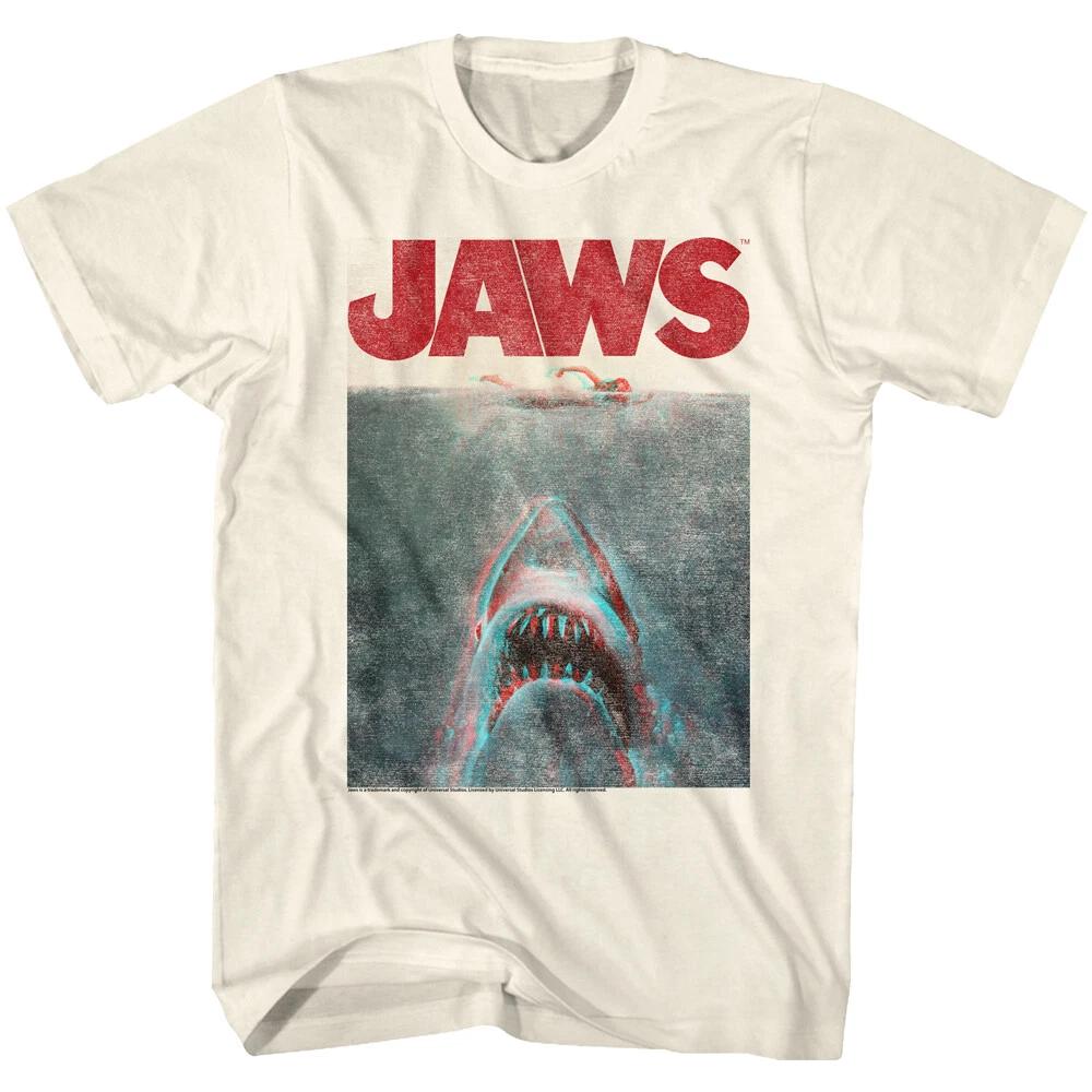 Jaws 70 s Thriller Movie Coming From The Deep Retro Poster Men s T Shirt XL