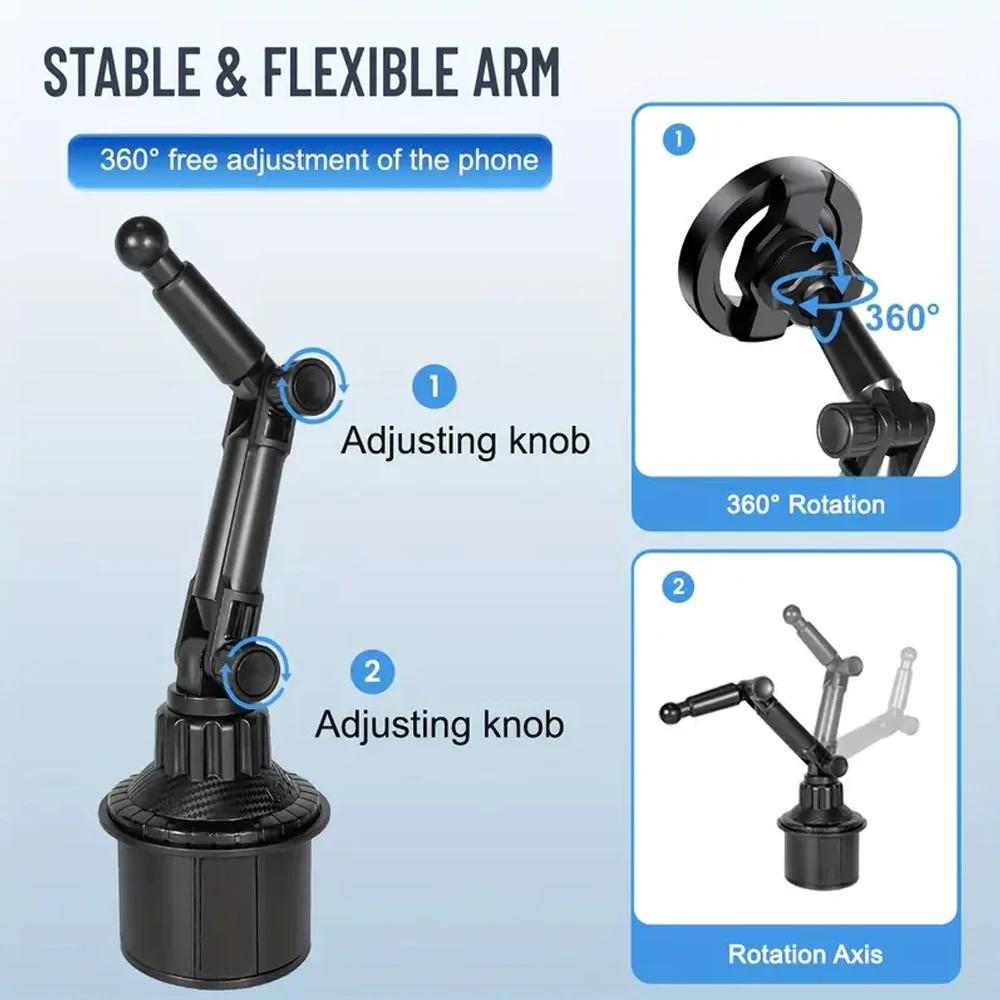 Magnetic Car Phone Holder Water Cup Install 360° Rotation for iPhone 16 15 14 13 12 Samsung Xiaomi