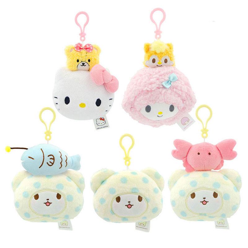 Sanrio Hello Kitty & Kuromi Plush Toy Pendant with Cat, Blanket & Bear