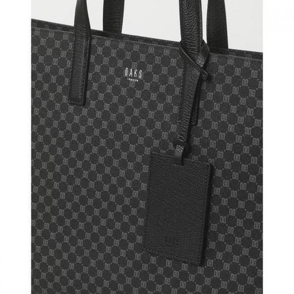 Daks Black Logo Pattern Leather Large Tote Bag Dbba4e601bk