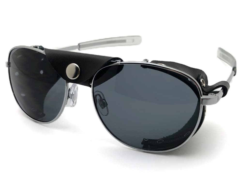 

LEATHER SIDE COVER PILOT SUNGLASS Side Cover Pilot SILVER x SMOKE [SPEED ADDICT] (Leather Sunglasses)