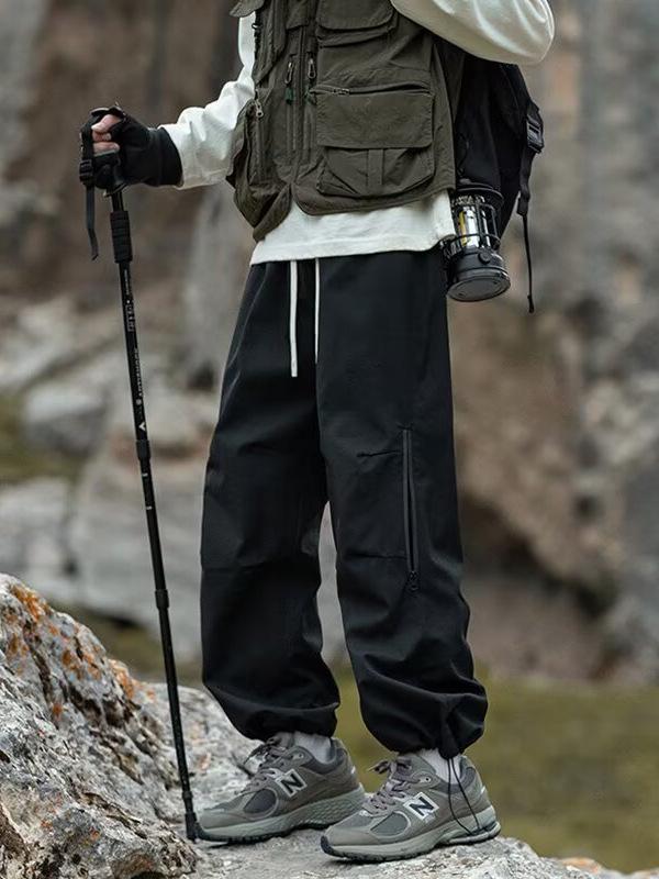 Czarne Spodnie Storm 2026: Unisex Odzież Robocza Outdoor, Wodoodporna, Prosta Nogawka, Idealna na Wędrówki Wiosną/Jesienią i do Codziennego Użytku