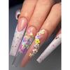 12 Grids/box Colorful Mini Flower Nail Charms 3D Acrylic Floral Nail Art With Pearls Golden Silvery Nail Beads Nail Decoration For Manicures
