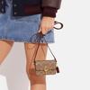 Coach Studio Signature Canvas Mini Crossbody Bag Beige Red Leather Trim Gold Hardware Daily Casual CH786-B4NQ4