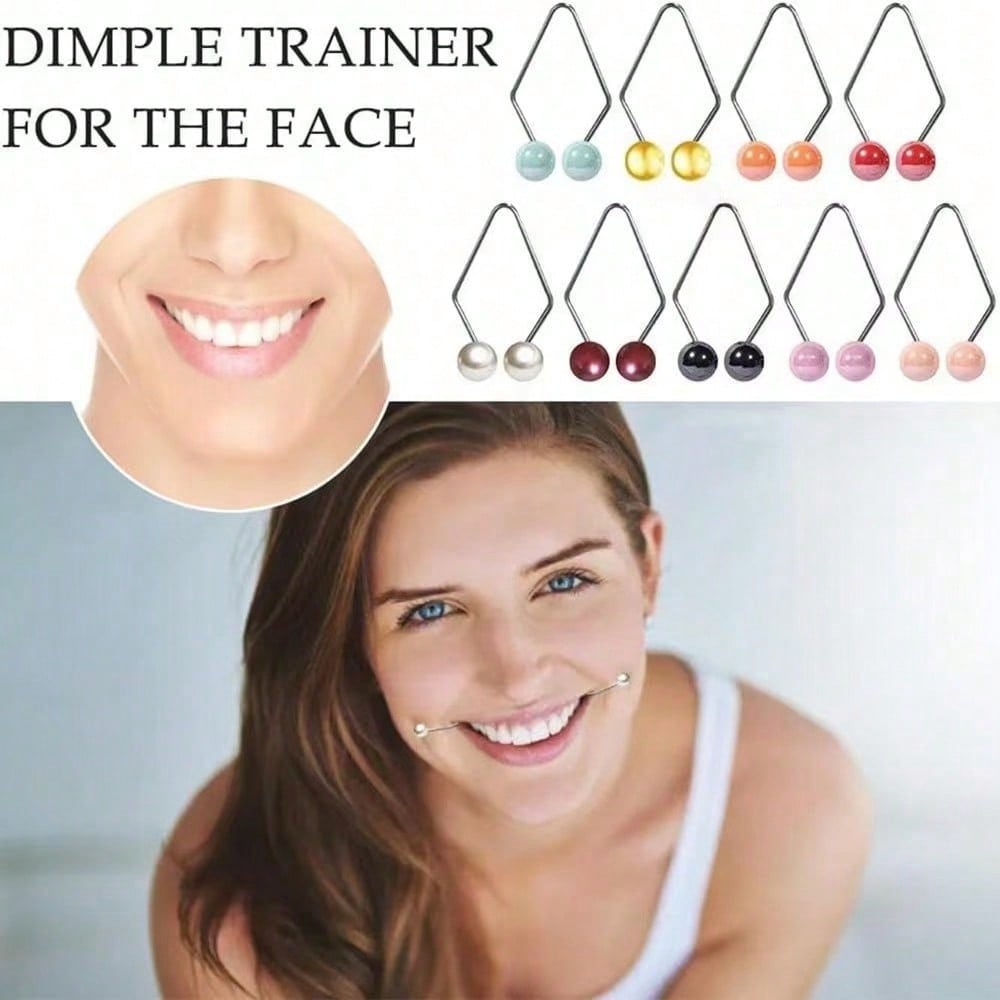 

1pc Facial Dimple Trainer, Smiling Exercise Device To Train Facial Muscles, For Enhanced Cheeks & Smile білий
