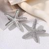 Starfish Geometric Stud Earrings: European & American Metal Textured Design