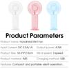 Tragbarer Mini-Ventilator 600mAh USB-wiederaufladbar 3 Modi Mit Handyhalter für Reisen Make-up Wimpern Spaß Kinder Mädchen Frauen