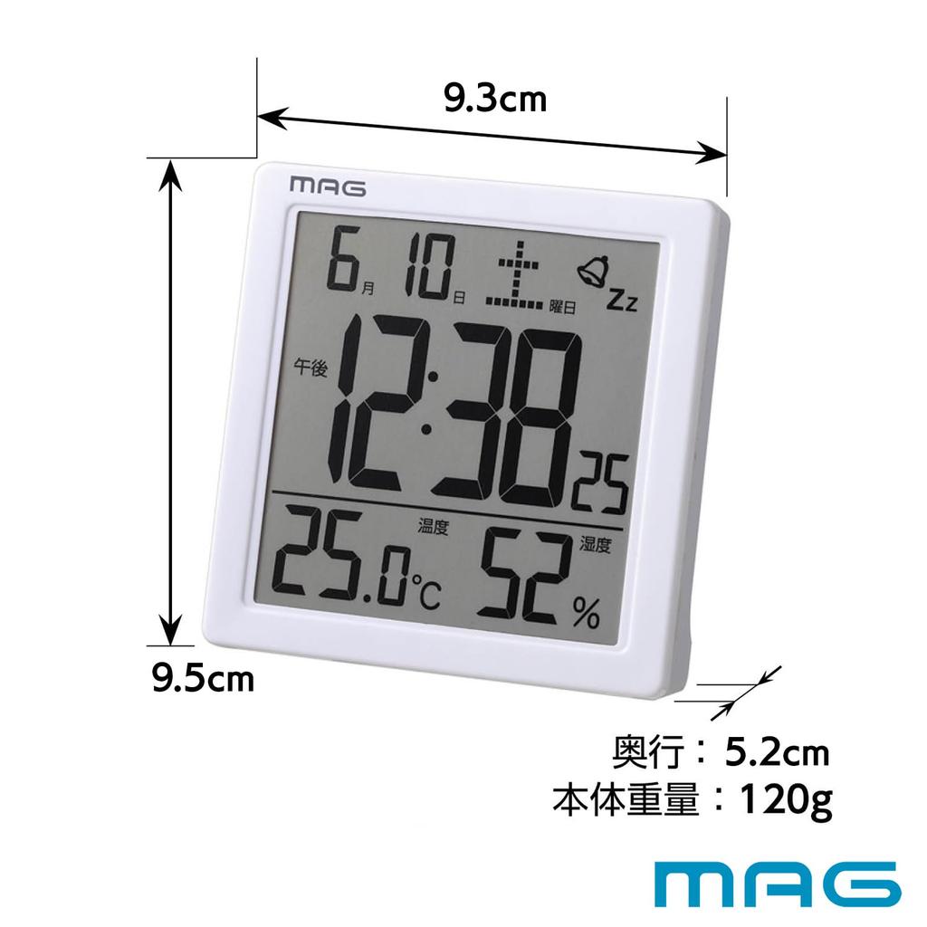 MAG Alarmtisch Elektronische Cassini Noah Präzisionsuhr, Uhr, Digital, Thermometer, Hygrometer, Thermo-Hygrometer, Kalender, Ton, Alarm, Snooze,