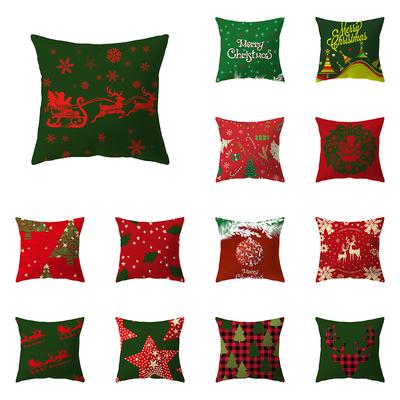 Christmas Theme Christmas Decoration Printing Pattern Cushion Cover Home Living Room Sofa Decoration Pillow Pillow Cover