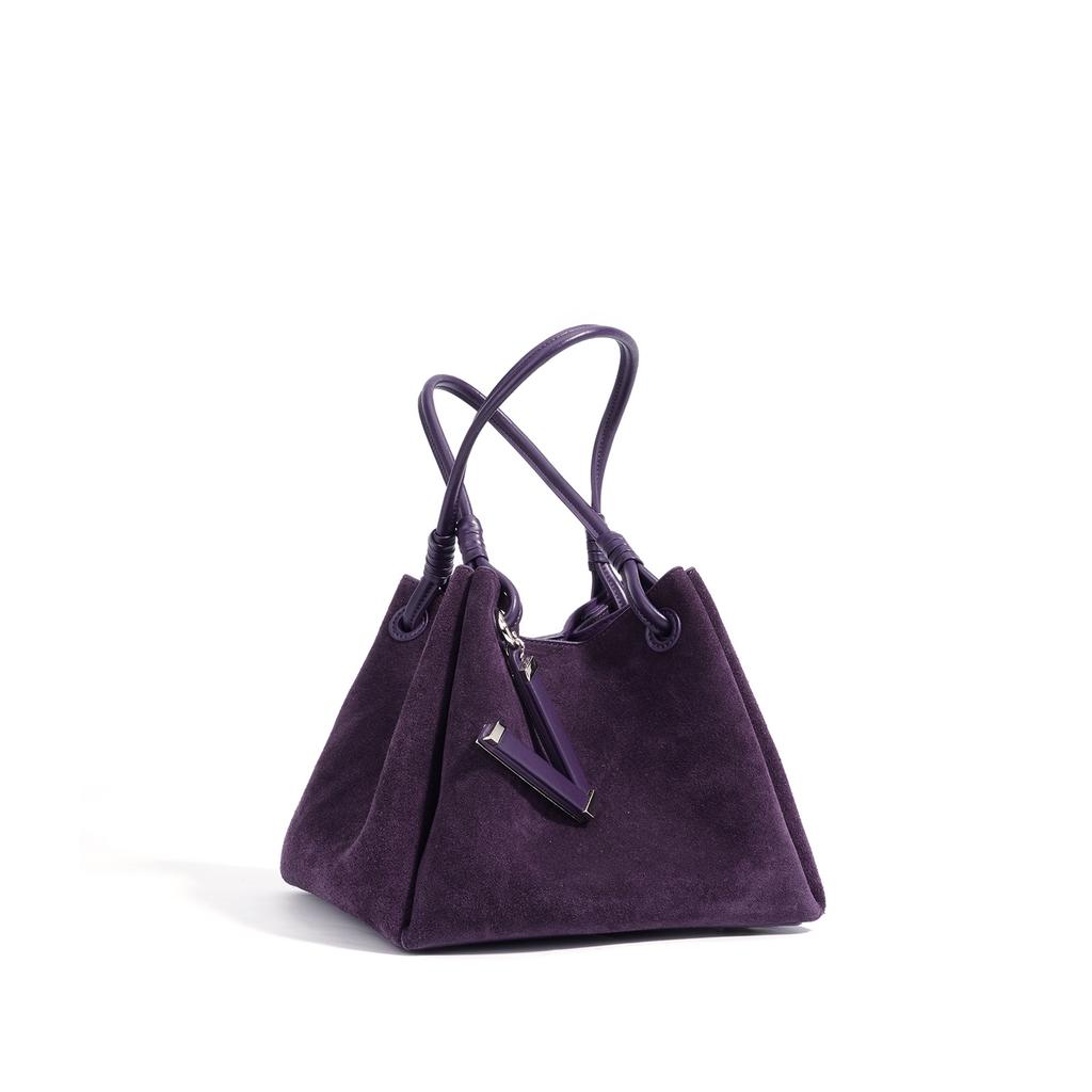 Neue High-End Ein-Schulter Trend Modisch und Vielseitig Einfache Damen Tasche Messenger Bag Handtasche Samt Rindsleder