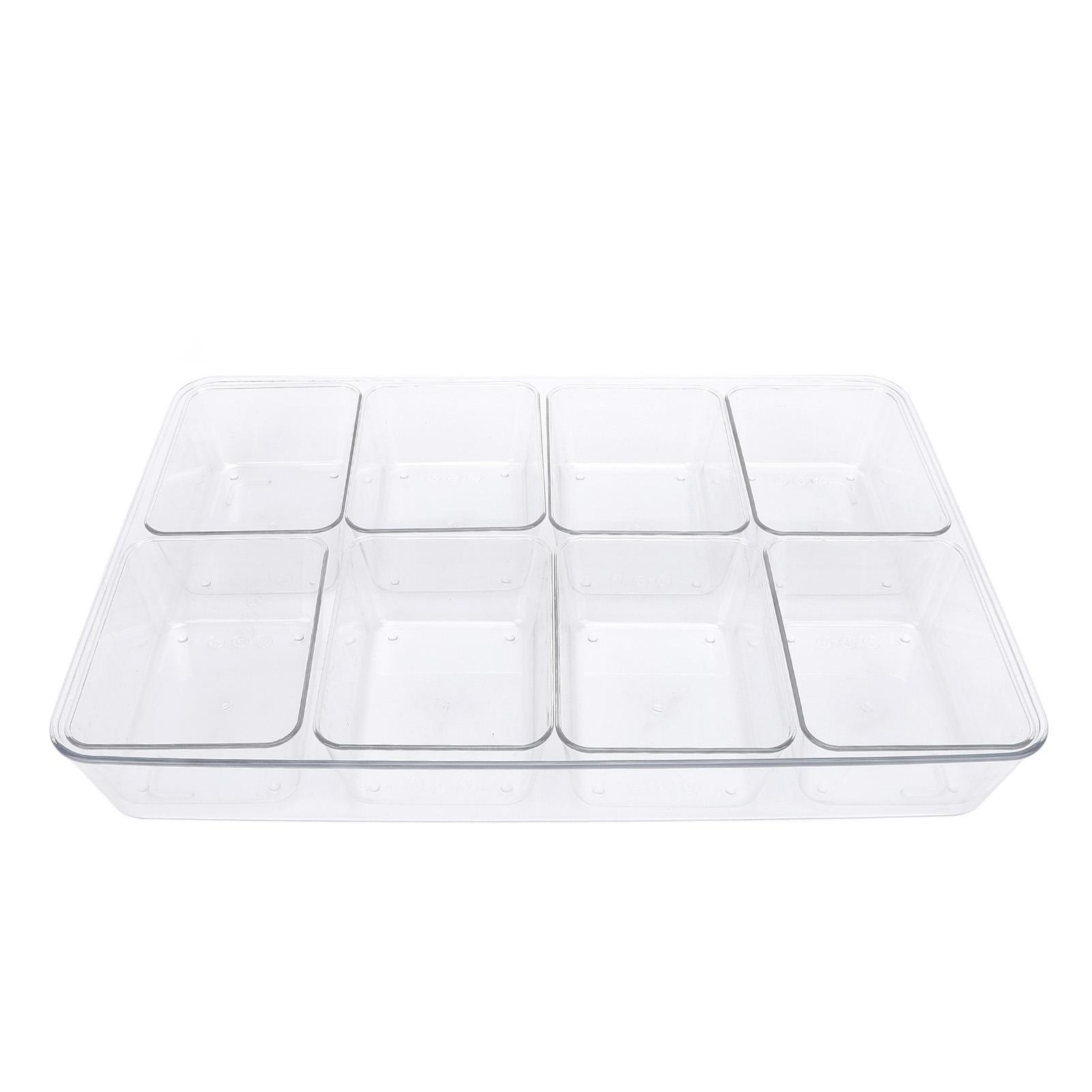 

Condiment Server with 8 Containers Serving Tray Platter with 8 Spoons for Bar Accessories Fruit Salad Party Garnish