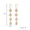 Fashion Colorful Daisy Drop Earring Vintage Long Tassel Dangle Earrings for Women Wedding Party Jewelry Gift