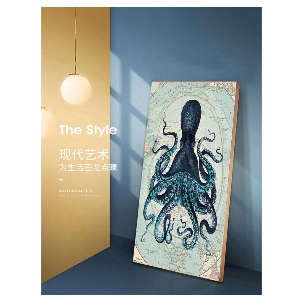 Poster Baskılar Deniz Kıyı Duvar sanat resmi Antarktika Haritası Tuval Boyama ev duvar dekoru Kraken Ahtapot Tentacles Vintage