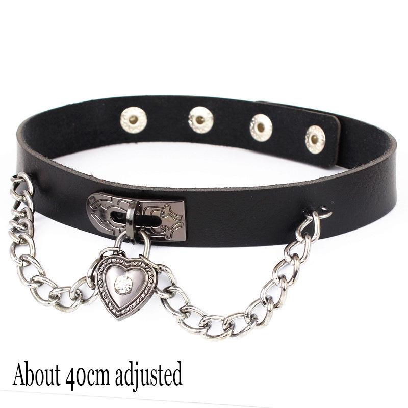 Femeie Negru Punk Guler Choker Colier Sexy Piele PU Lacăt Inimă Cheie Spike Choker Gothic Accesorii Cosplay Bijuterii Petrecere