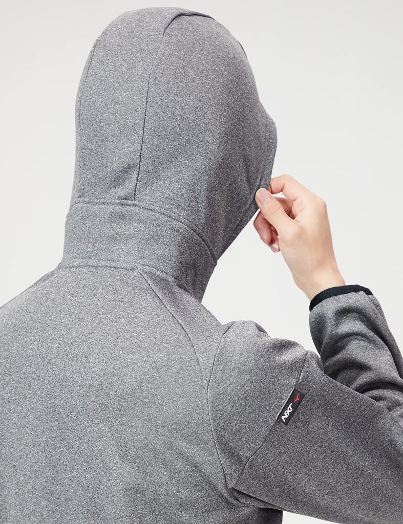 Mizuno Sweat Training Gray Size 32JC2760 N-XT Hoodie, Wear, Fleece-Lined, Warm, Heather, M,