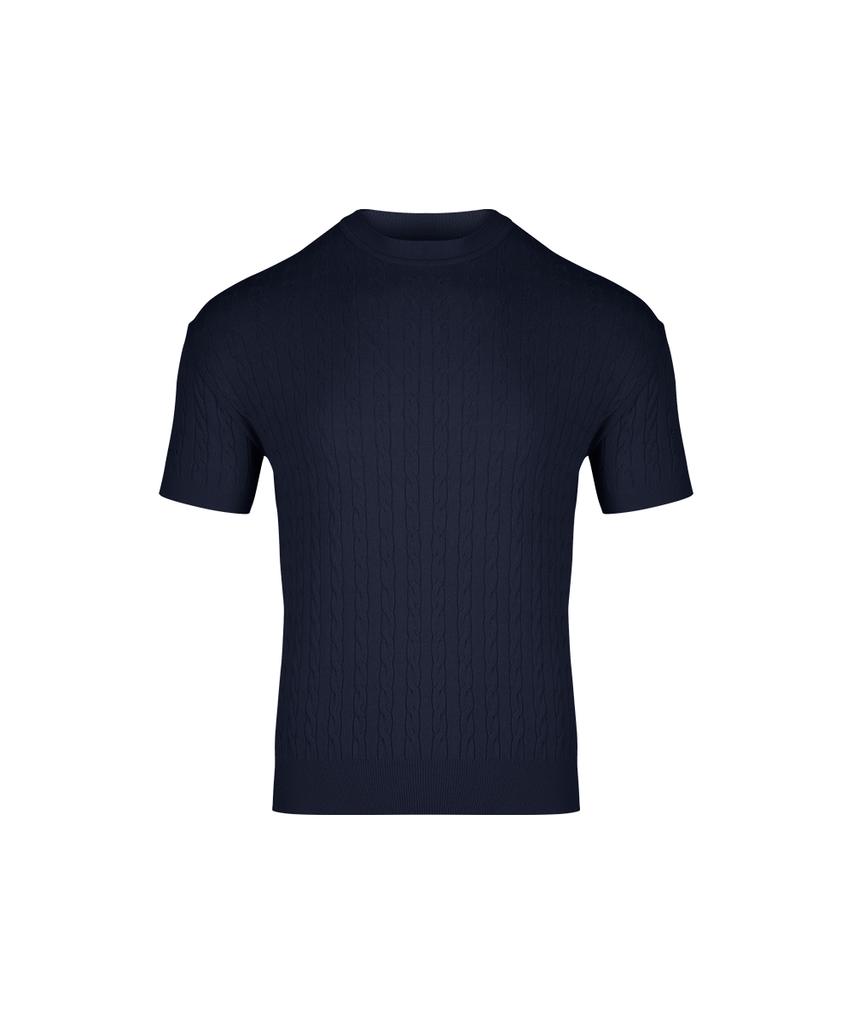 NINEZ Cable Short Sleeve Muscle Knit_3Color