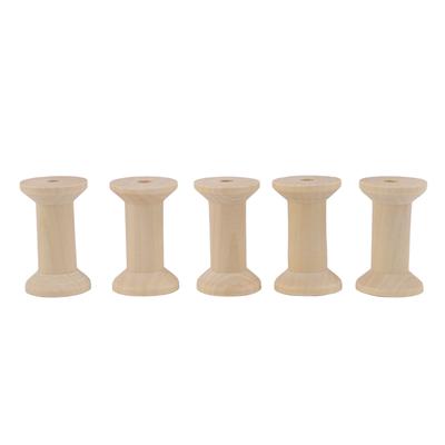 20PCS Empty Wooden Spools DIY Crafts Storage Organizer Sewing Thread Ribbon Holder for Arts