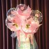 Decorative Glowing Balloon Luminous Balloon with Fake Flower Light Up Balloons for Valentines Day Wedding Party Decorations