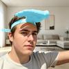 Sluneční klobouk s palmovým dekorem, styl čelenky, lehký, 3D tištěný, klobouk na ochranu před sluncem, nastavitelný střih, hands-free, venkovní pracovní klobouk