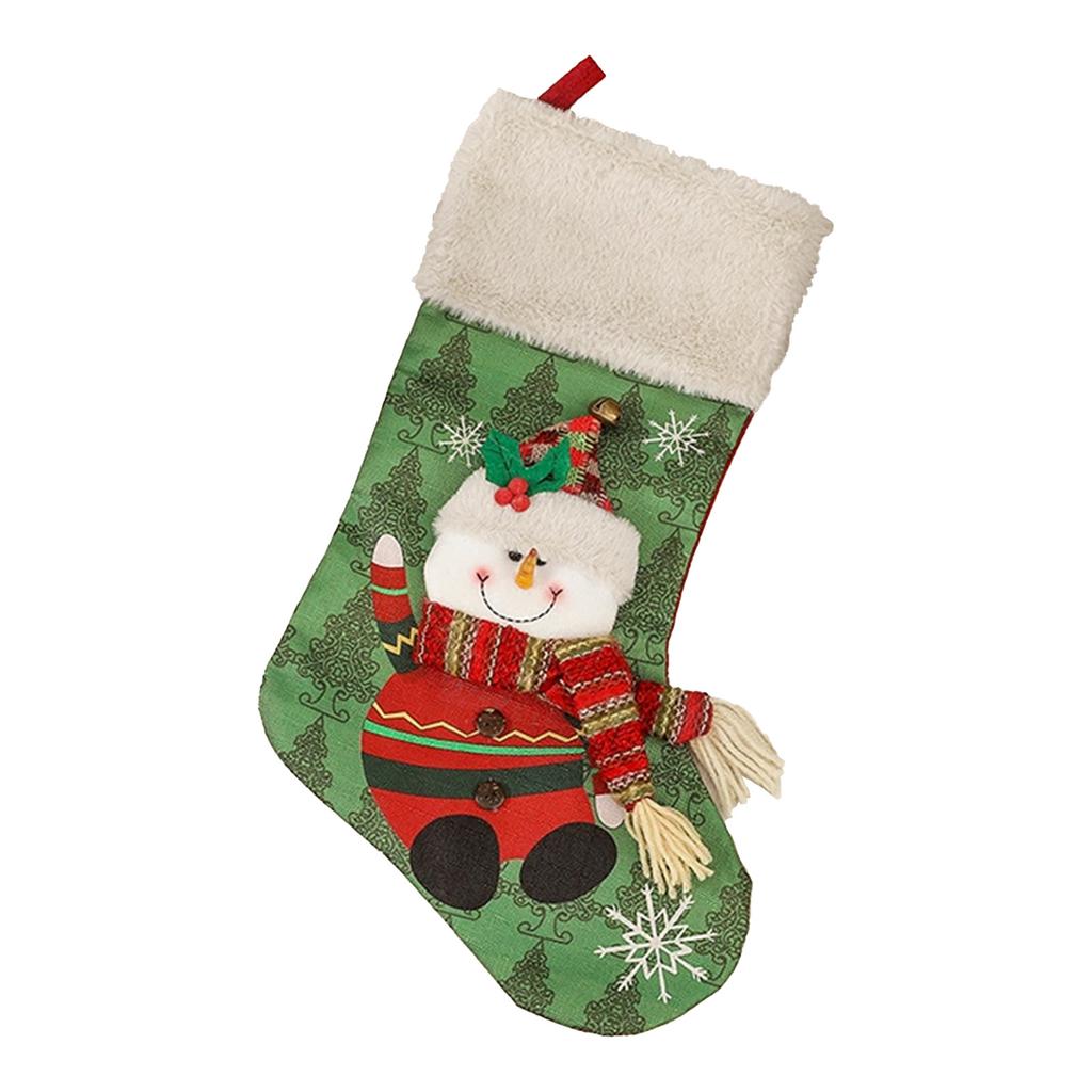 3D Design Christmas Stocking 18 Inch Large Family Christmas Stocking Xmas Gifts Candy Bag for Fireplace Hanging Ornament Gifts