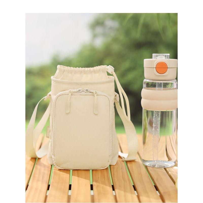 Crossbody Strap Water Bottle Holder Protective Cover Universal Phone and Water Bottle Bag Large Capacity Insulated Cup Drawstring Storage Bag