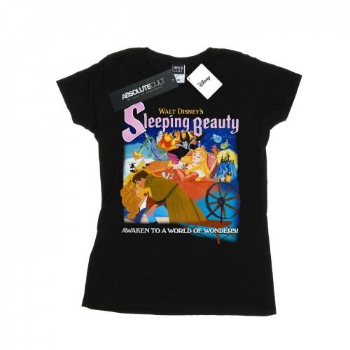 

Disney Womens/Ladies Sleeping Beauty Collage Poster Cotton T-Shirt білий